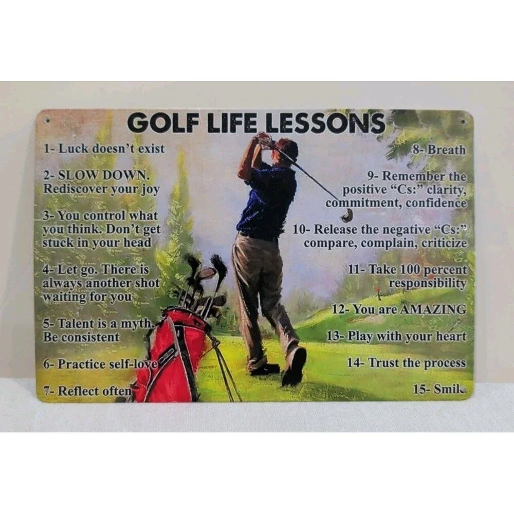 Golf Life Lessons Tin Metal Sign 8